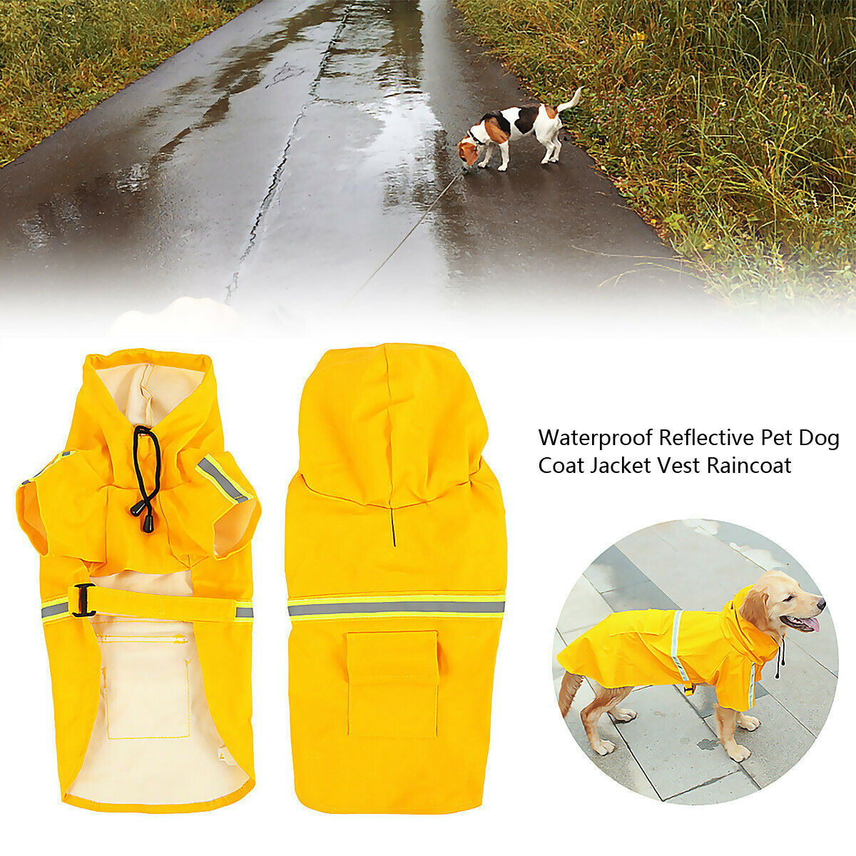 Waterproof Reflective Dog Raincoat