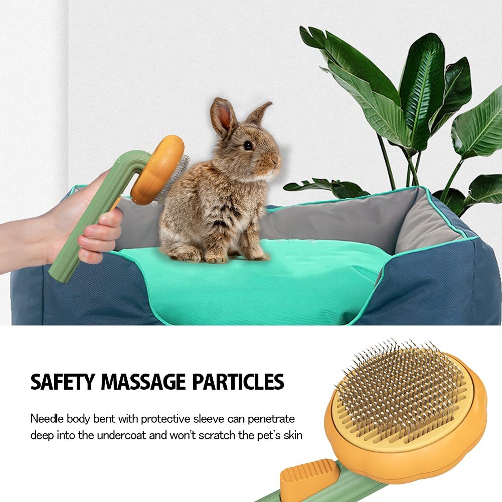 **Pet Pumpkin Self-Cleaning Grooming Brush for Dogs & Cats**