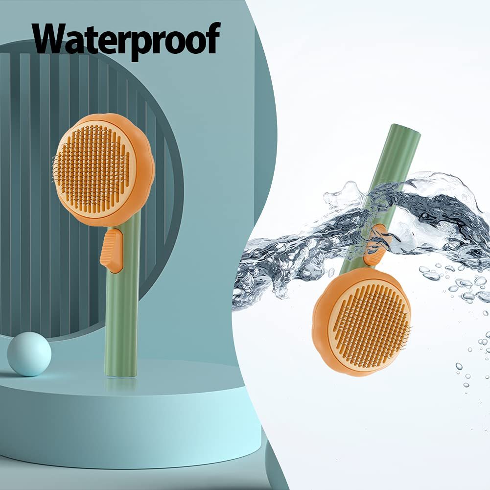 **Pet Pumpkin Self-Cleaning Grooming Brush for Dogs & Cats**