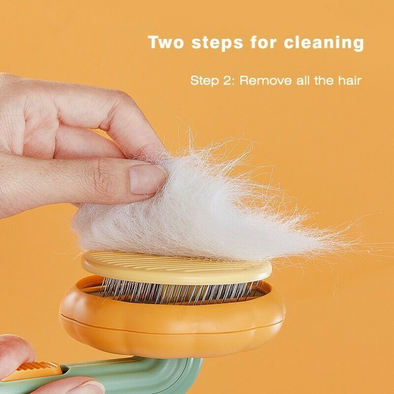 **Pet Pumpkin Self-Cleaning Grooming Brush for Dogs & Cats**