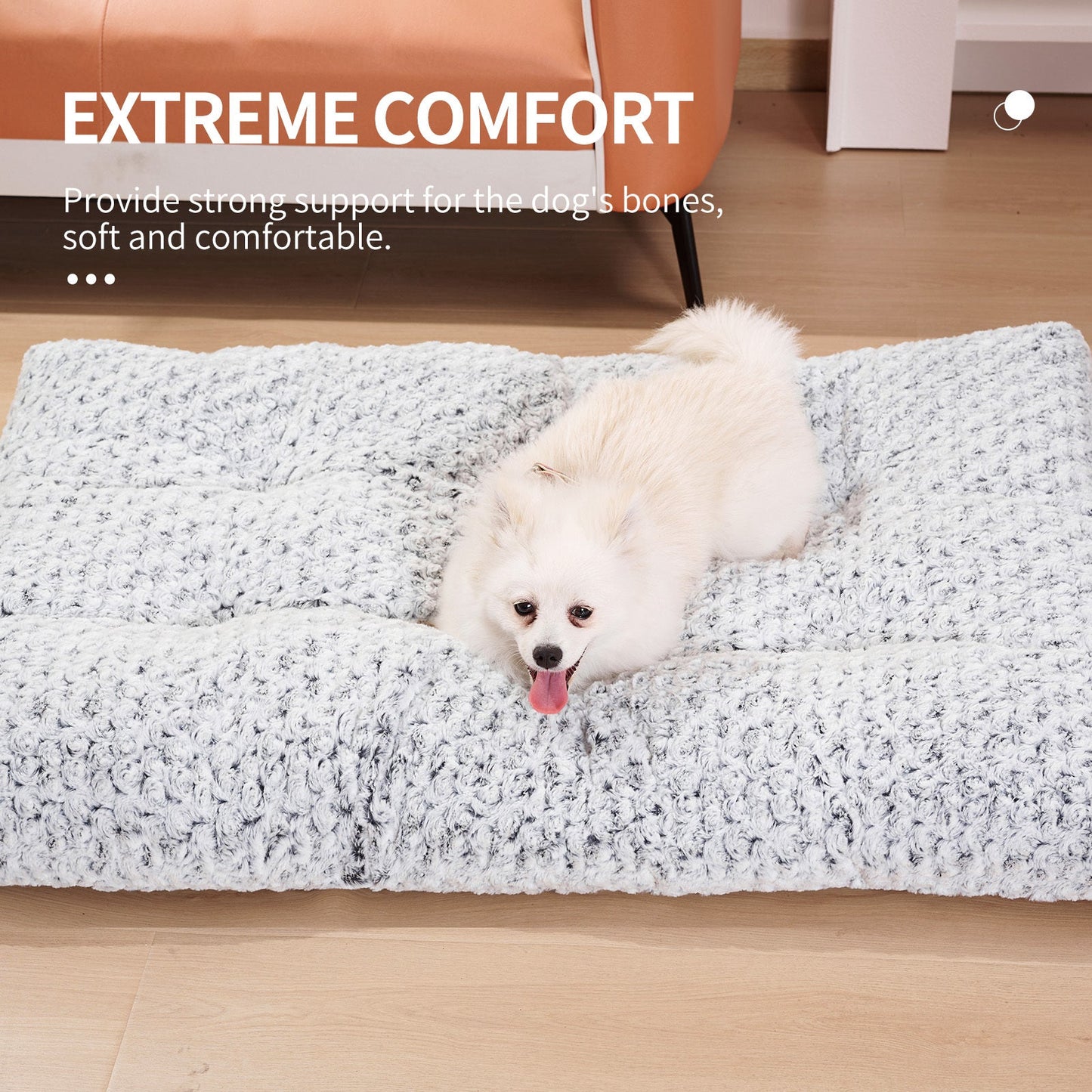 Washable Dog Bed Deluxe Plush Dog Crate Bed,,Rose Velvet Dog Beds For Small, Medium, Large Dogs