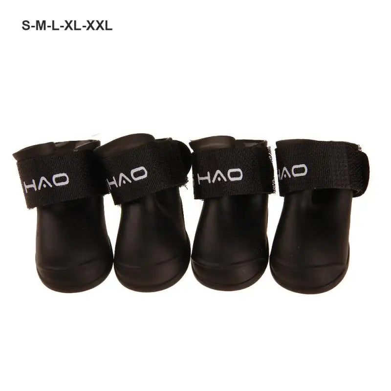 4pcs Waterproof Dog Rain Boots - Anti-Slip Rubber Shoes for All Seasons