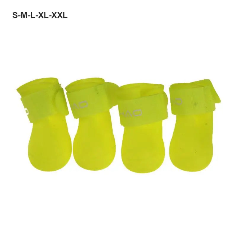 4pcs Waterproof Dog Rain Boots - Anti-Slip Rubber Shoes for All Seasons