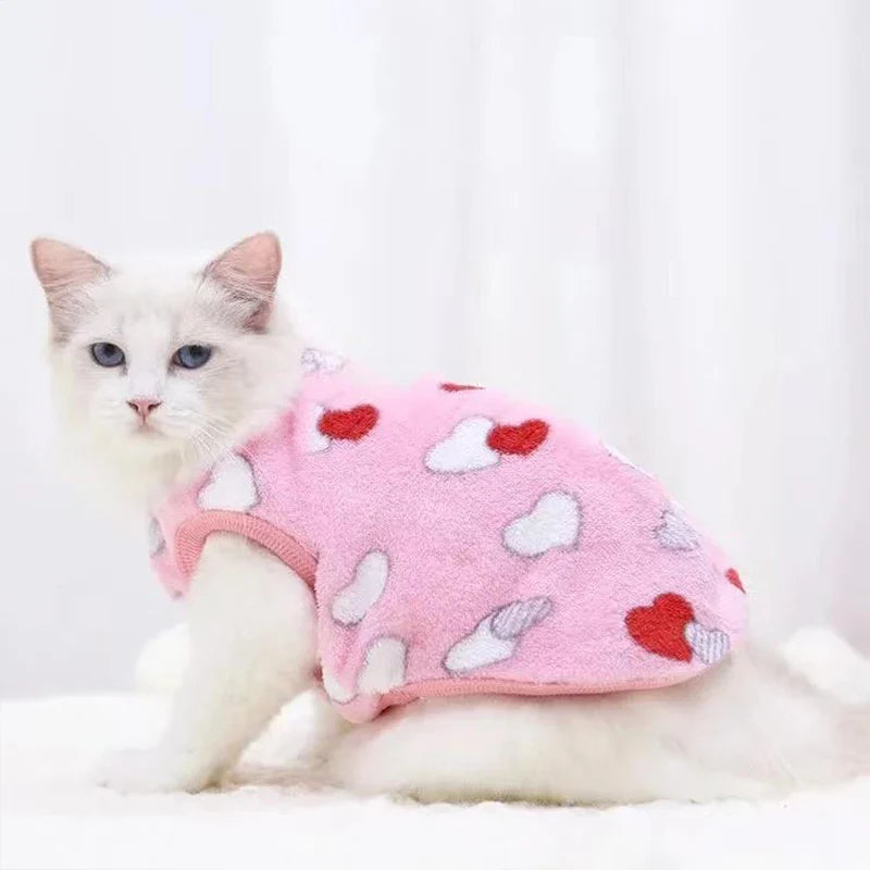 Cartoon Fleece Pet Sweater – Warm Vest for Small Dogs & Cats