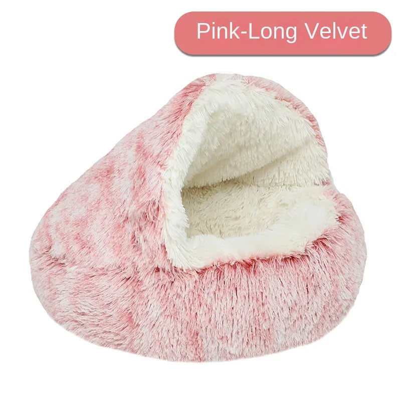 Enclosed Fluffy Pet Bed