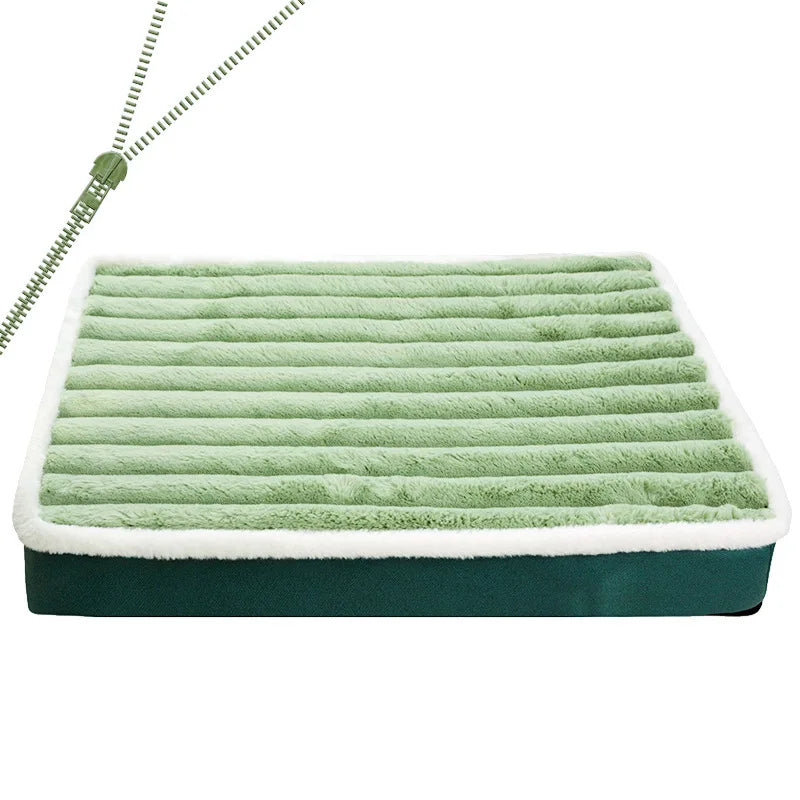 Washable Dog Bed Mat – Removable Zippered Pet Mattress Cushion for Small & Medium Dogs