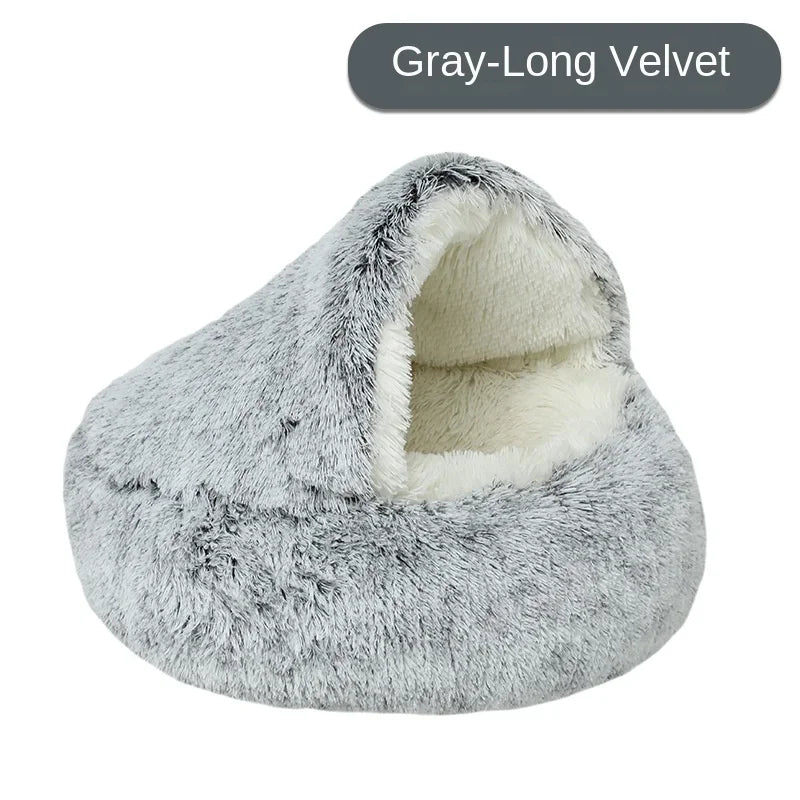 Enclosed Fluffy Pet Bed