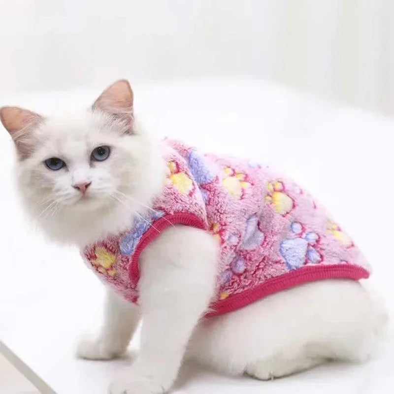 Cartoon Fleece Pet Sweater – Warm Vest for Small Dogs & Cats