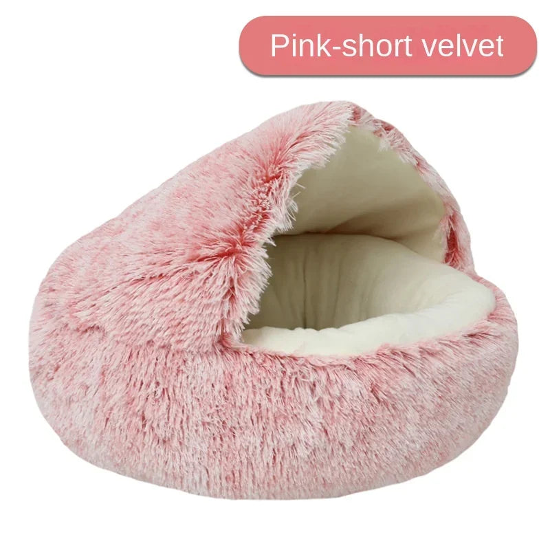 Enclosed Fluffy Pet Bed