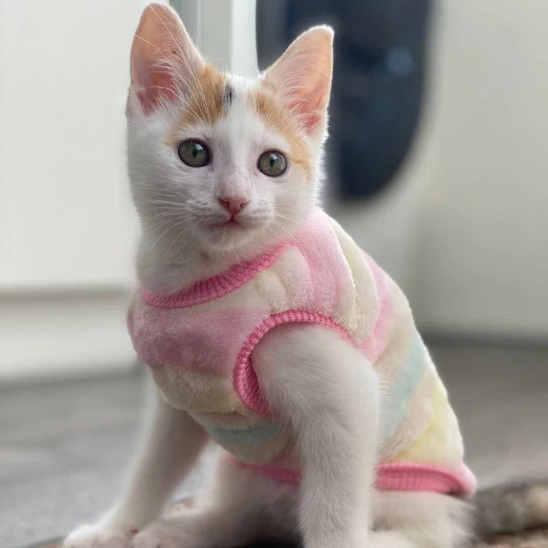 Cartoon Fleece Pet Sweater – Warm Vest for Small Dogs & Cats