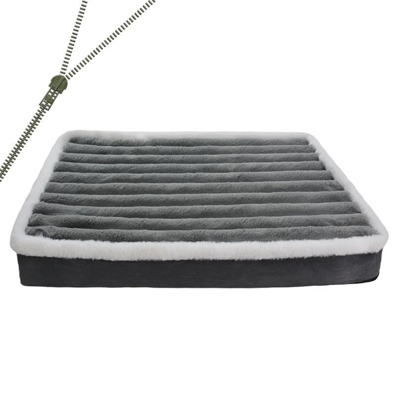 Washable Dog Bed Mat – Removable Zippered Pet Mattress Cushion for Small & Medium Dogs