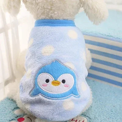 Cartoon Fleece Pet Sweater – Warm Vest for Small Dogs & Cats
