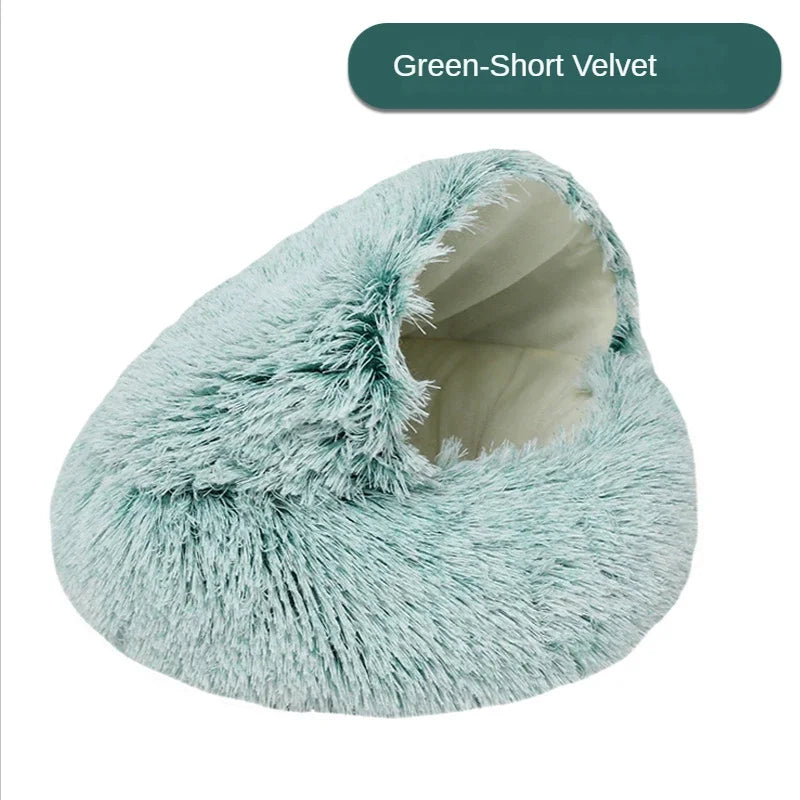 Enclosed Fluffy Pet Bed