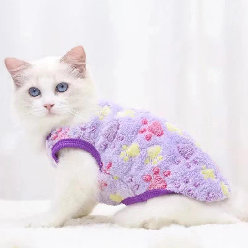 Cartoon Fleece Pet Sweater – Warm Vest for Small Dogs & Cats
