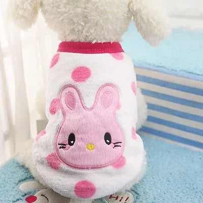 Cartoon Fleece Pet Sweater – Warm Vest for Small Dogs & Cats