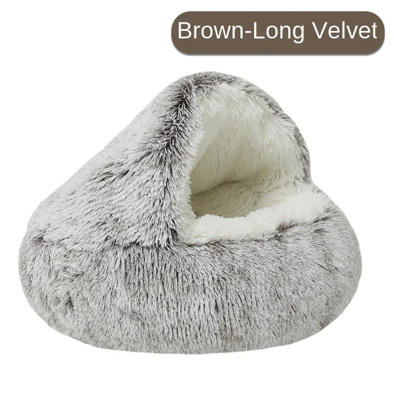 Enclosed Fluffy Pet Bed