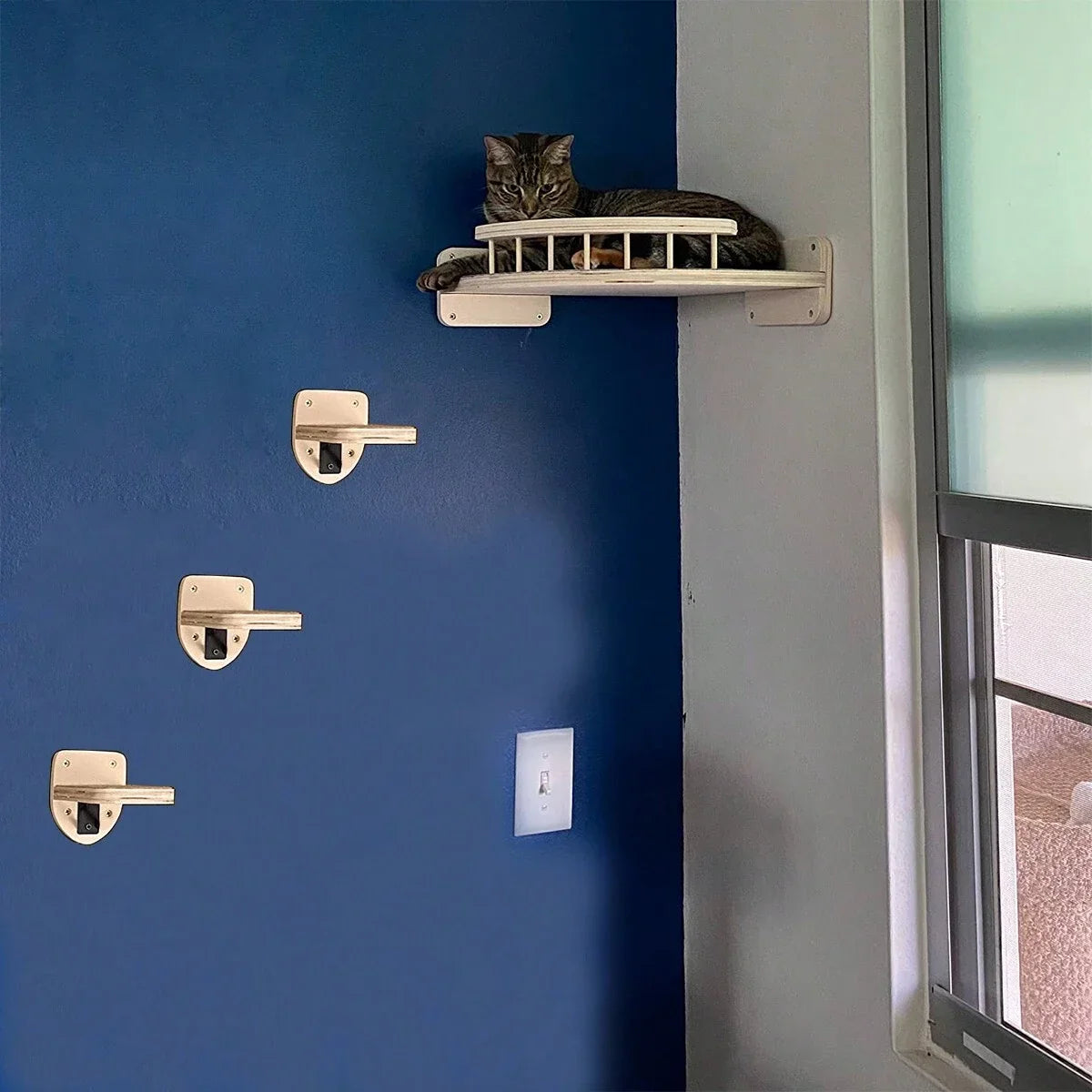 3/4Pcs Corner Hammock with-Step Set-Wall Mounted Cat Tree