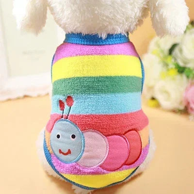 Cartoon Fleece Pet Sweater – Warm Vest for Small Dogs & Cats