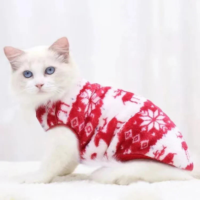 Cartoon Fleece Pet Sweater – Warm Vest for Small Dogs & Cats