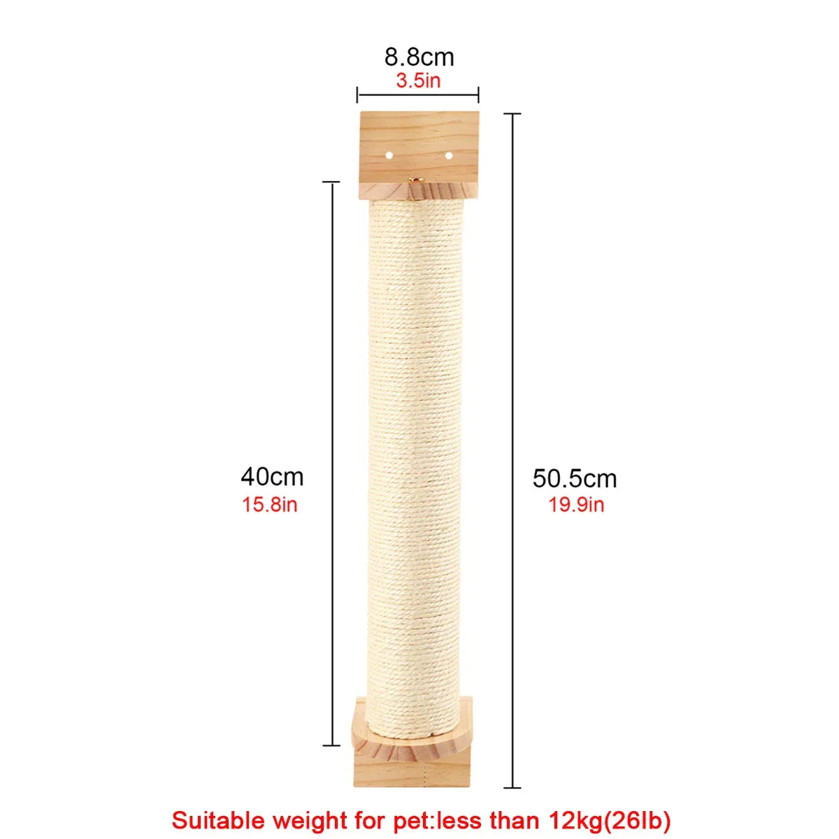 Wall-Mounted Cat Tree Tower with Hammock & Scratching Post