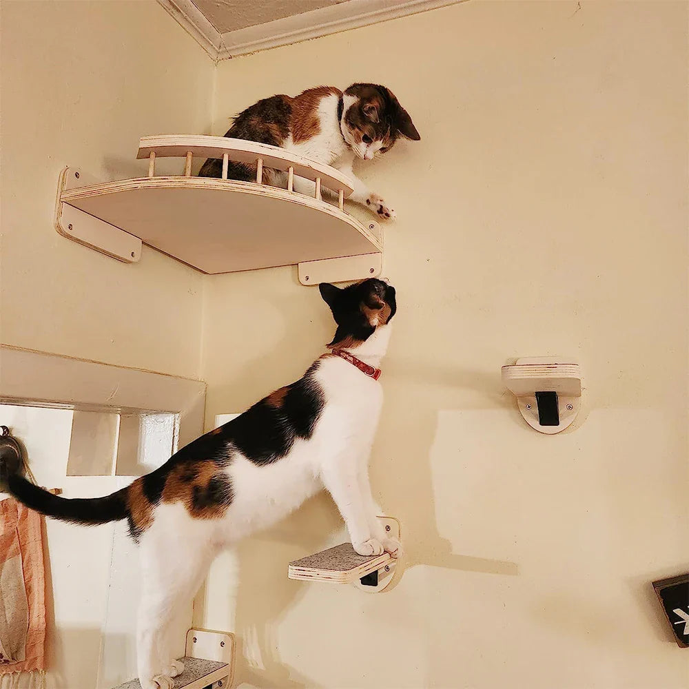 3/4Pcs Corner Hammock with-Step Set-Wall Mounted Cat Tree