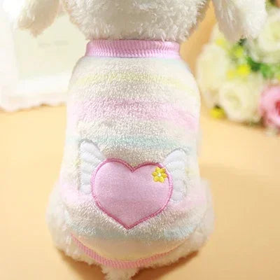 Cartoon Fleece Pet Sweater – Warm Vest for Small Dogs & Cats