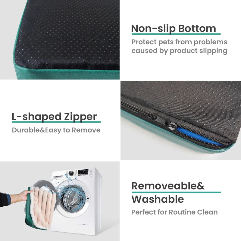 Washable Dog Bed Mat – Removable Zippered Pet Mattress Cushion for Small & Medium Dogs