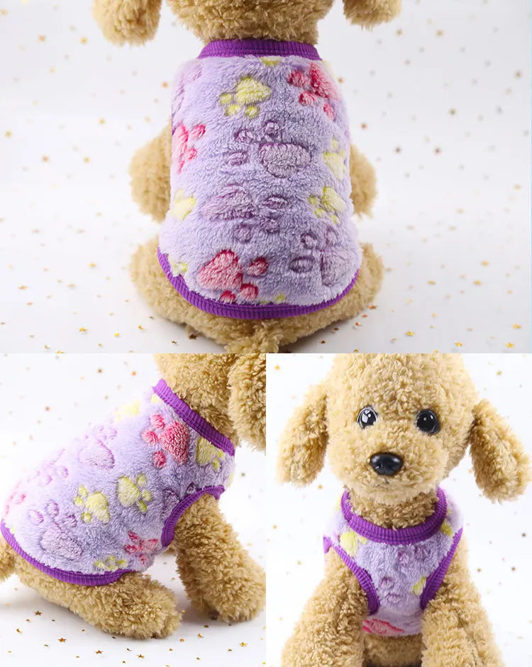 Cartoon Fleece Pet Sweater – Warm Vest for Small Dogs & Cats