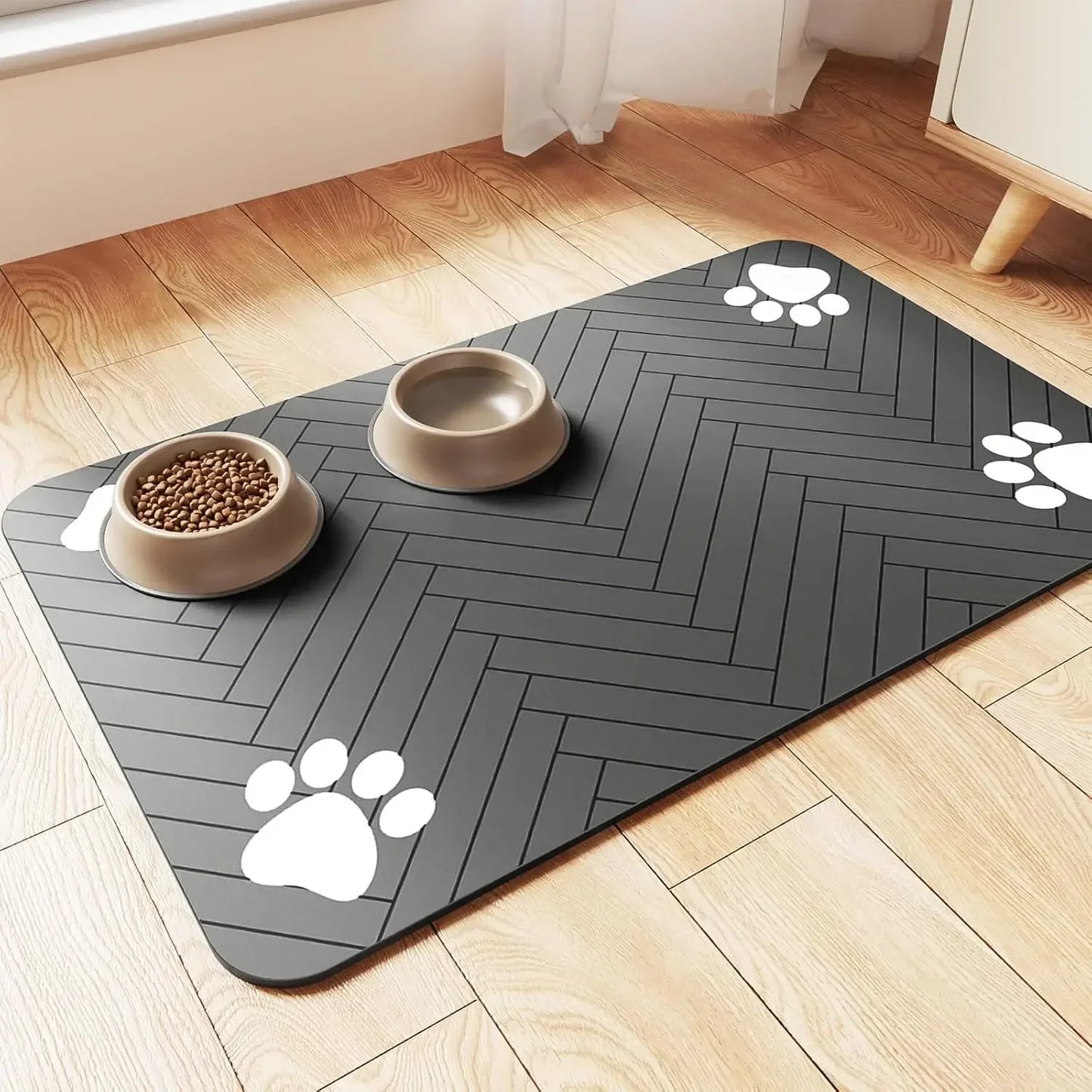 Waterproof & Absorbent Pet Placemat – Quick-Dry, Non-Slip Rubber Backing for Dogs & Cats