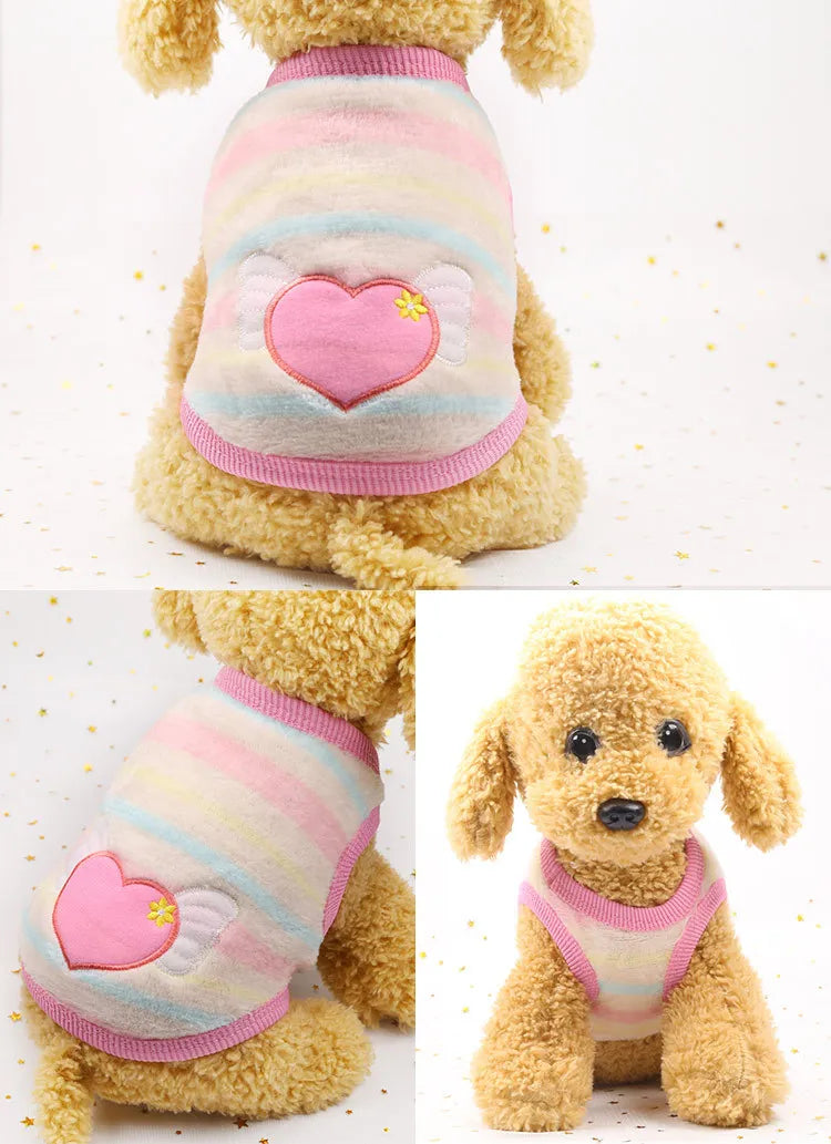 Cartoon Fleece Pet Sweater – Warm Vest for Small Dogs & Cats