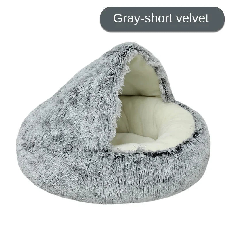 Enclosed Fluffy Pet Bed