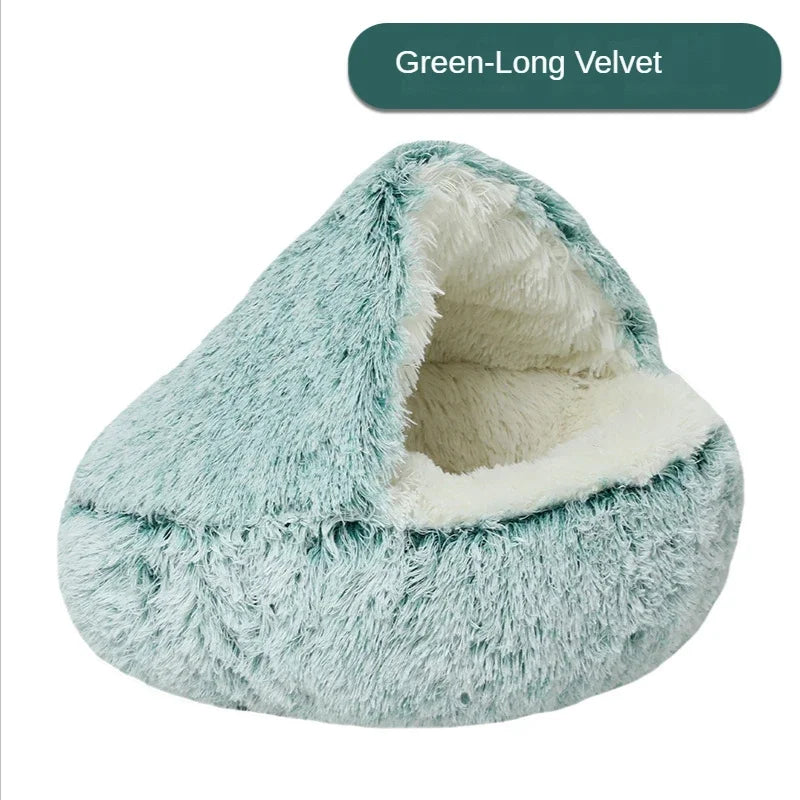 Enclosed Fluffy Pet Bed