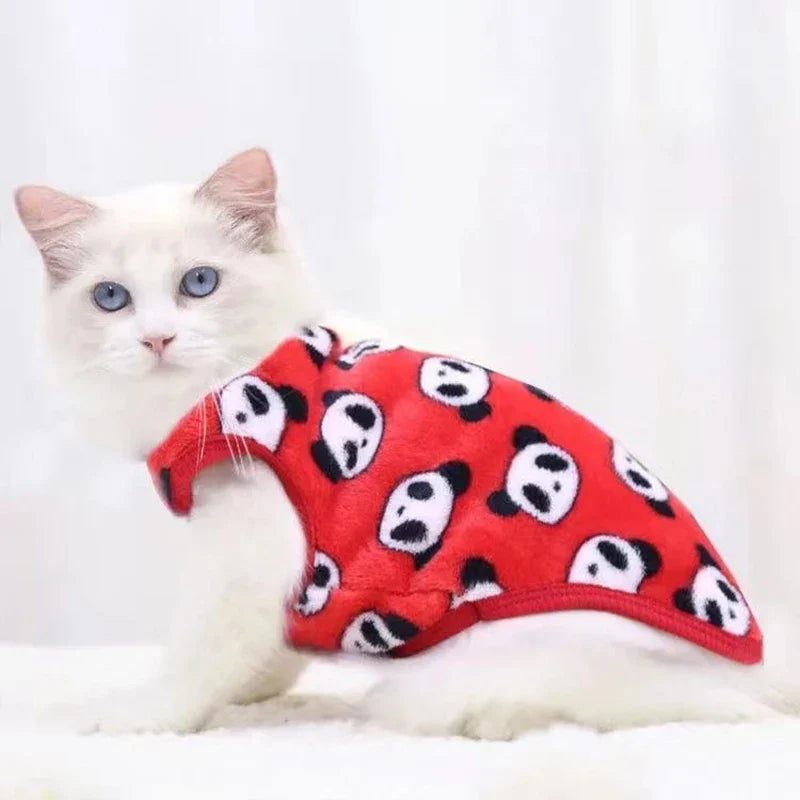 Cartoon Fleece Pet Sweater – Warm Vest for Small Dogs & Cats
