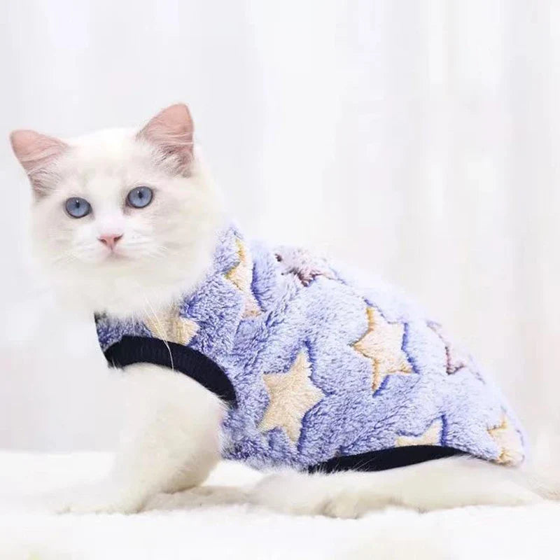 Cartoon Fleece Pet Sweater – Warm Vest for Small Dogs & Cats
