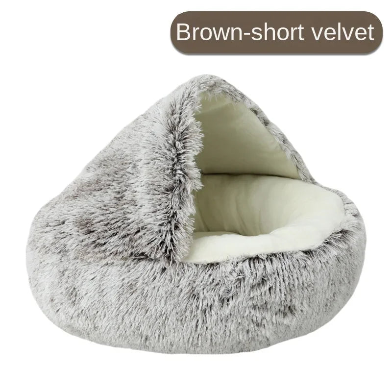 Enclosed Fluffy Pet Bed