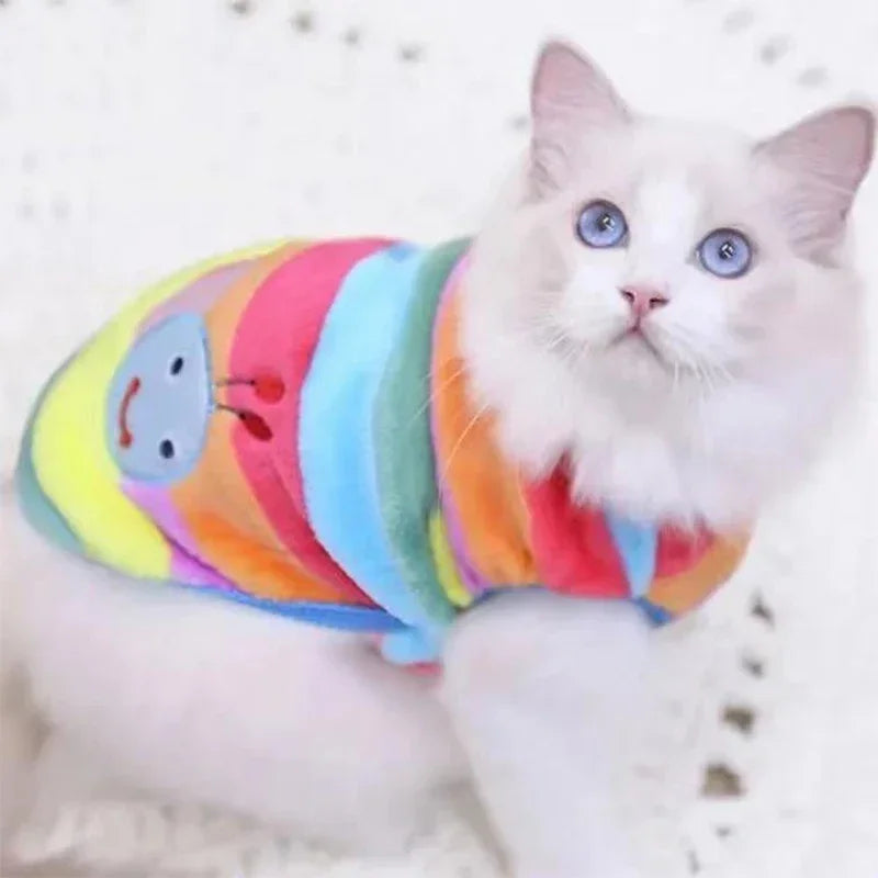 Cartoon Fleece Pet Sweater – Warm Vest for Small Dogs & Cats