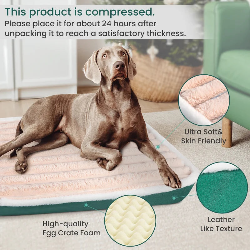 Washable Dog Bed Mat – Removable Zippered Pet Mattress Cushion for Small & Medium Dogs