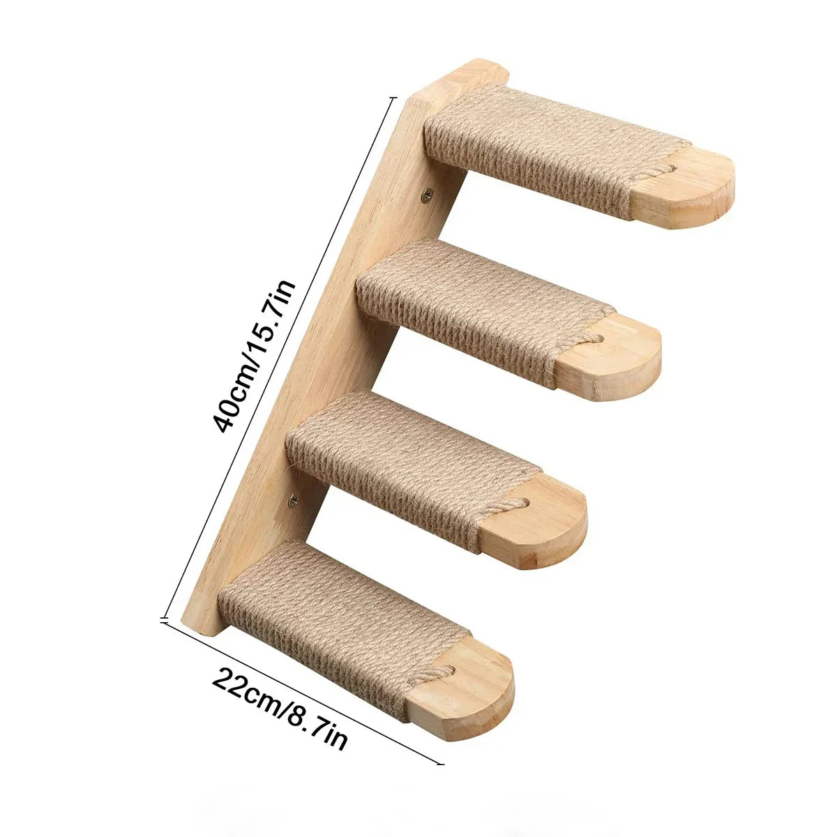 Wall-Mounted Cat Tree Tower with Hammock & Scratching Post