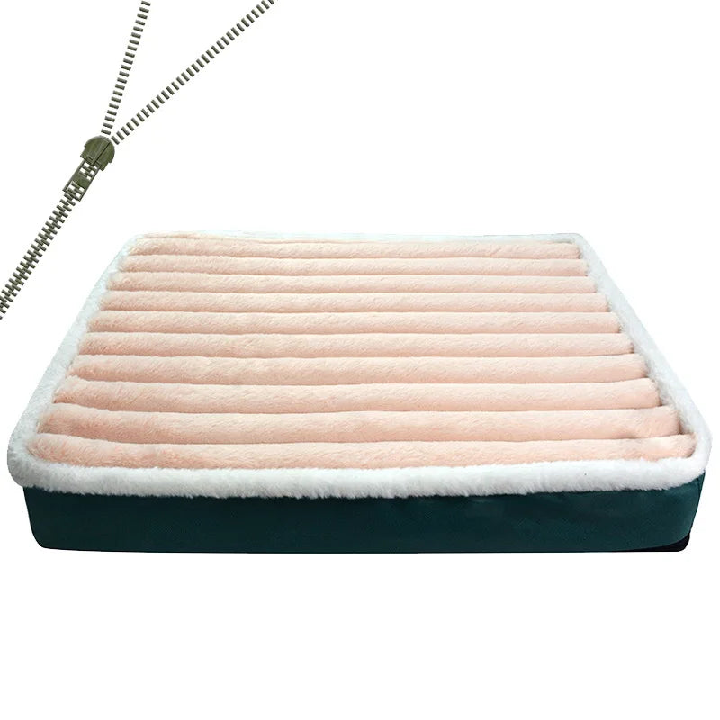 Washable Dog Bed Mat – Removable Zippered Pet Mattress Cushion for Small & Medium Dogs