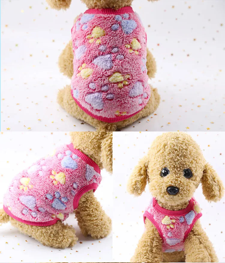 Cartoon Fleece Pet Sweater – Warm Vest for Small Dogs & Cats