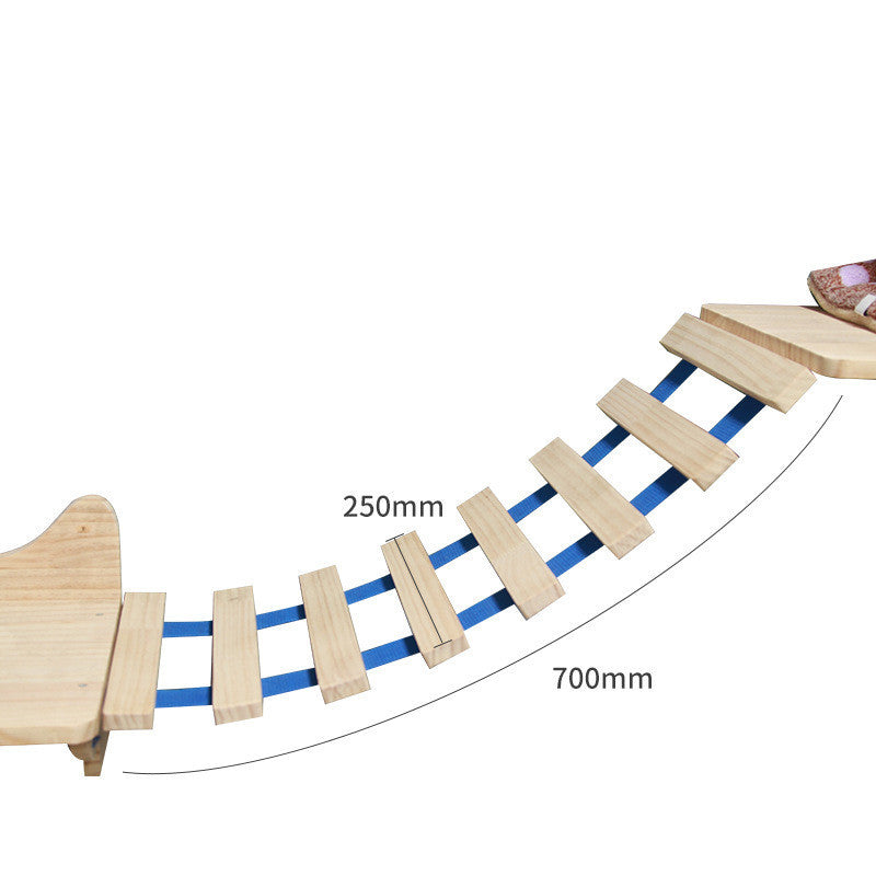 Wall-Mounted Solid Wood Cat Climbing Platform & Ladder
