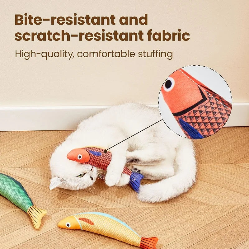 3D Catnip Fish Toy – Interactive Plush Goldfish with Sound for Cats & Kittens