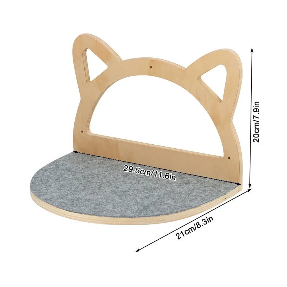Wall-Mounted Cat Tree Tower with Hammock & Scratching Post