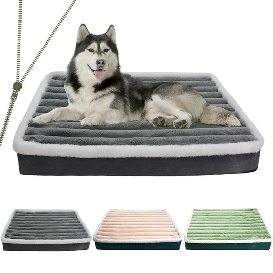 Washable Dog Bed Mat – Removable Zippered Pet Mattress Cushion for Small & Medium Dogs