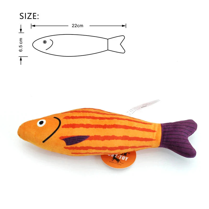 3D Catnip Fish Toy – Interactive Plush Goldfish with Sound for Cats & Kittens