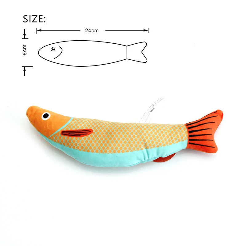 3D Catnip Fish Toy – Interactive Plush Goldfish with Sound for Cats & Kittens