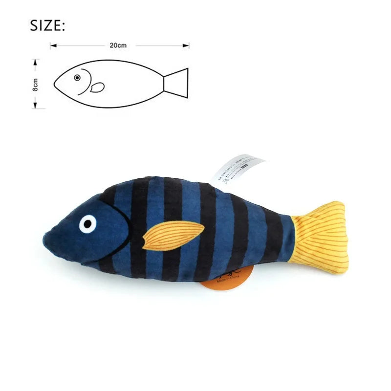 3D Catnip Fish Toy – Interactive Plush Goldfish with Sound for Cats & Kittens