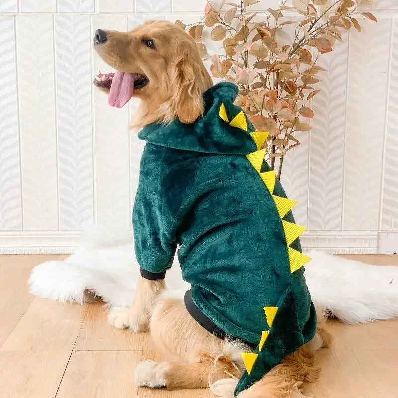 Winter Dog Hoodie Pajamas – Warm Fleece Coat for Medium & Large Dogs