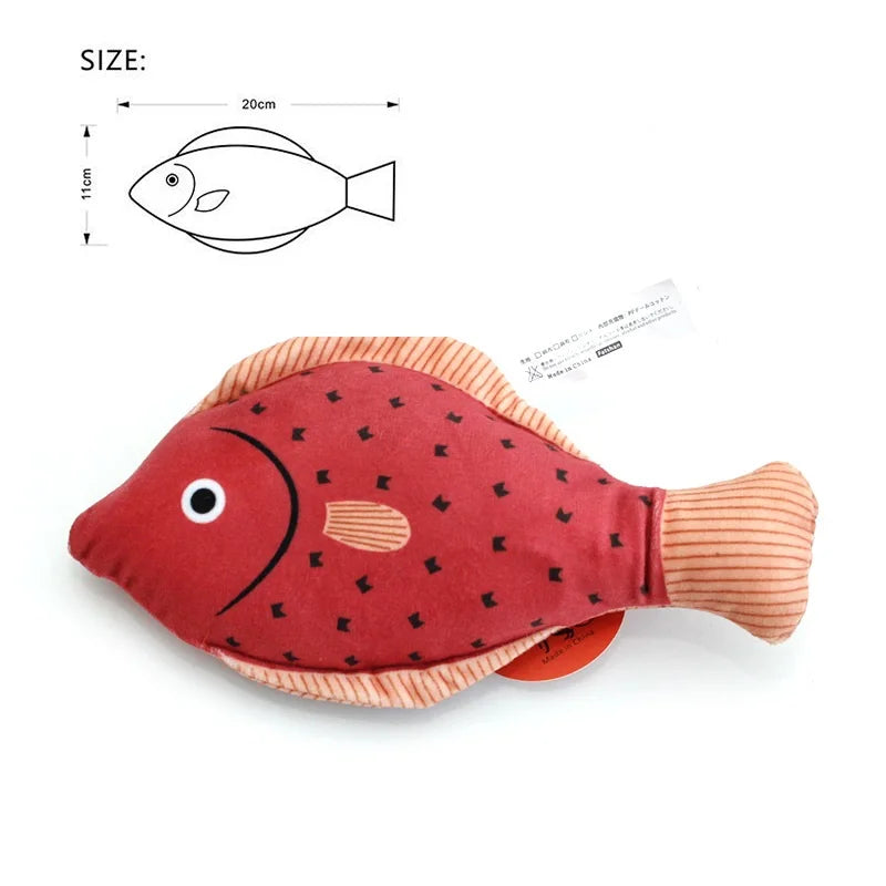 3D Catnip Fish Toy – Interactive Plush Goldfish with Sound for Cats & Kittens