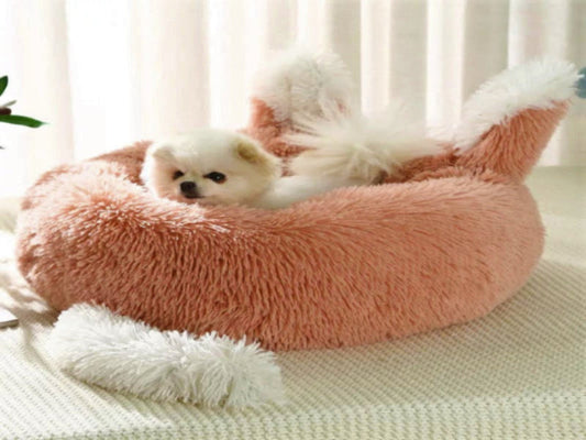 Adorable Plush Pet Bed with Ears and Tail
